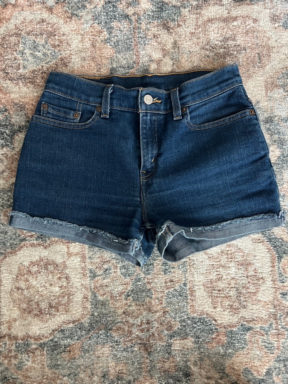 Levi's 505 Jean Shorts in Dark Blue Denim